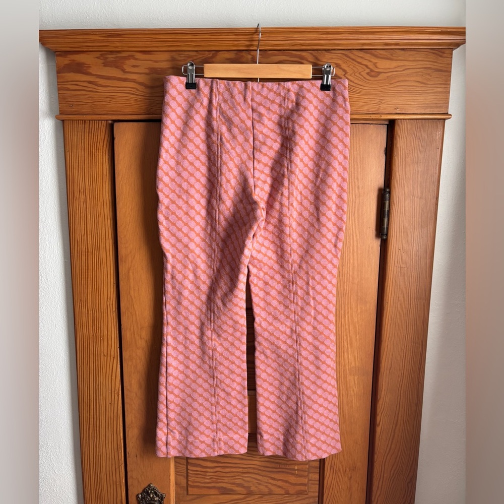 Anthropologie Maeve the Margot Kick-Flare Pants in Pink Print Size Medium - Picture 3 of 5